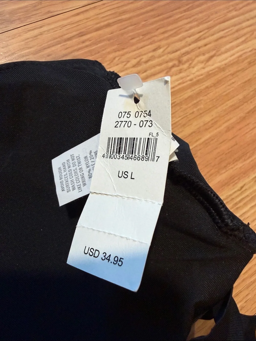 NWT Aerie Ruffle Bikini Top Black Size Large
